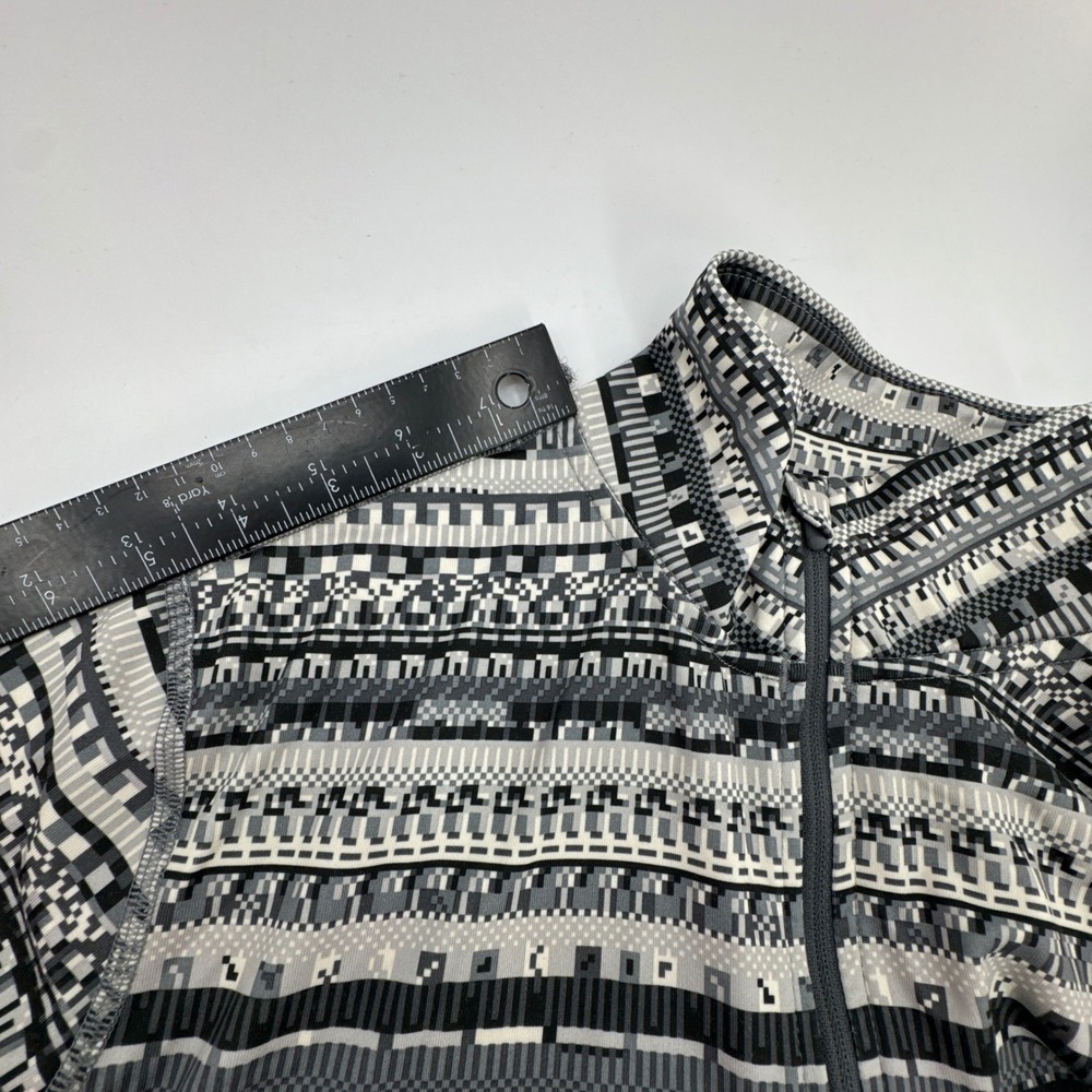 Nike Pro Dri-FIT Sweatshirt Womens Large Gray Geometric Pixel Print Quarter Zip - Picture 8 of 16
